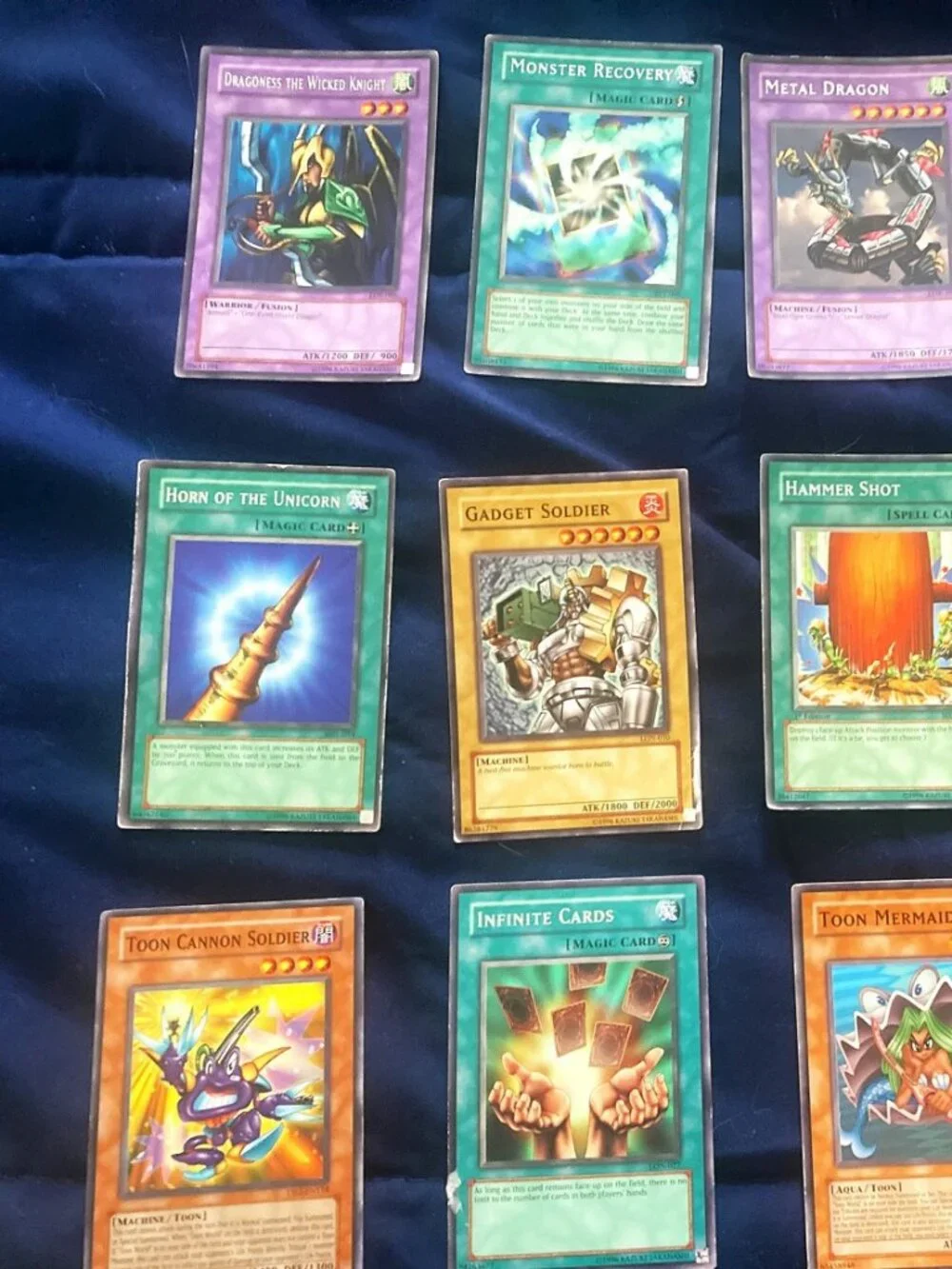 12 Yu-gi-oh 1996 Cards of all Kinds